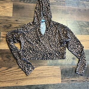 Forever 21 Brown Leopard Print Hoodie